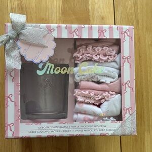 Pink and White Juice Glass Set